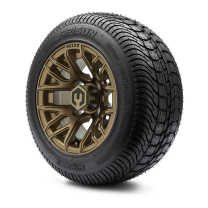 MODZ® 10" Matrix Matte Bronze Wheels & Street Tires Combo (Arisun Cruze 205/50-10)