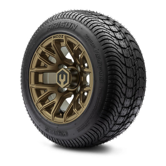 MODZ® 10" Matrix Matte Bronze Wheels & Street Tires Combo (Arisun Cruze 205/50-10)