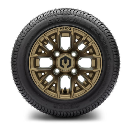 MODZ® 10" Matrix Matte Bronze Wheels & Street Tires Combo (Arisun Cruze 205/50-10)