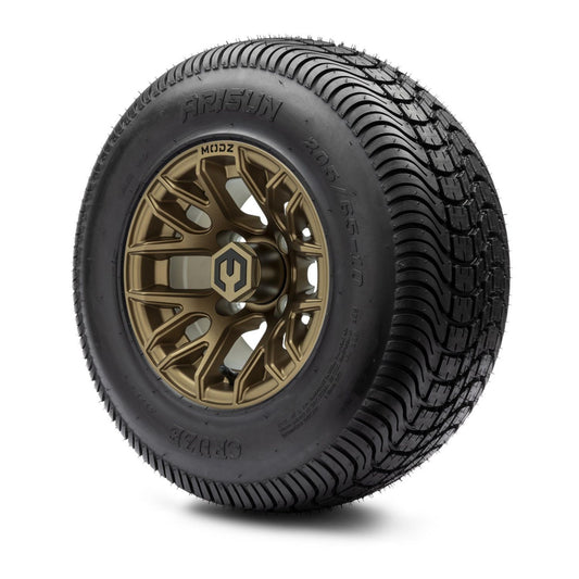 MODZ® 10" Matrix Matte Bronze Wheels & Street Tires Combo (Arisun Cruze 205/65-10)