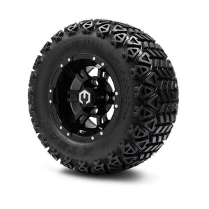 MODZ® 10" Ambush Glossy Black Wheels & Off-Road Tires Combo (Arisun X Trail All Terrain 20x10-10)