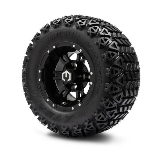 MODZ® 10" Ambush Glossy Black Wheels & Off-Road Tires Combo (Arisun X Trail All Terrain 20x10-10)