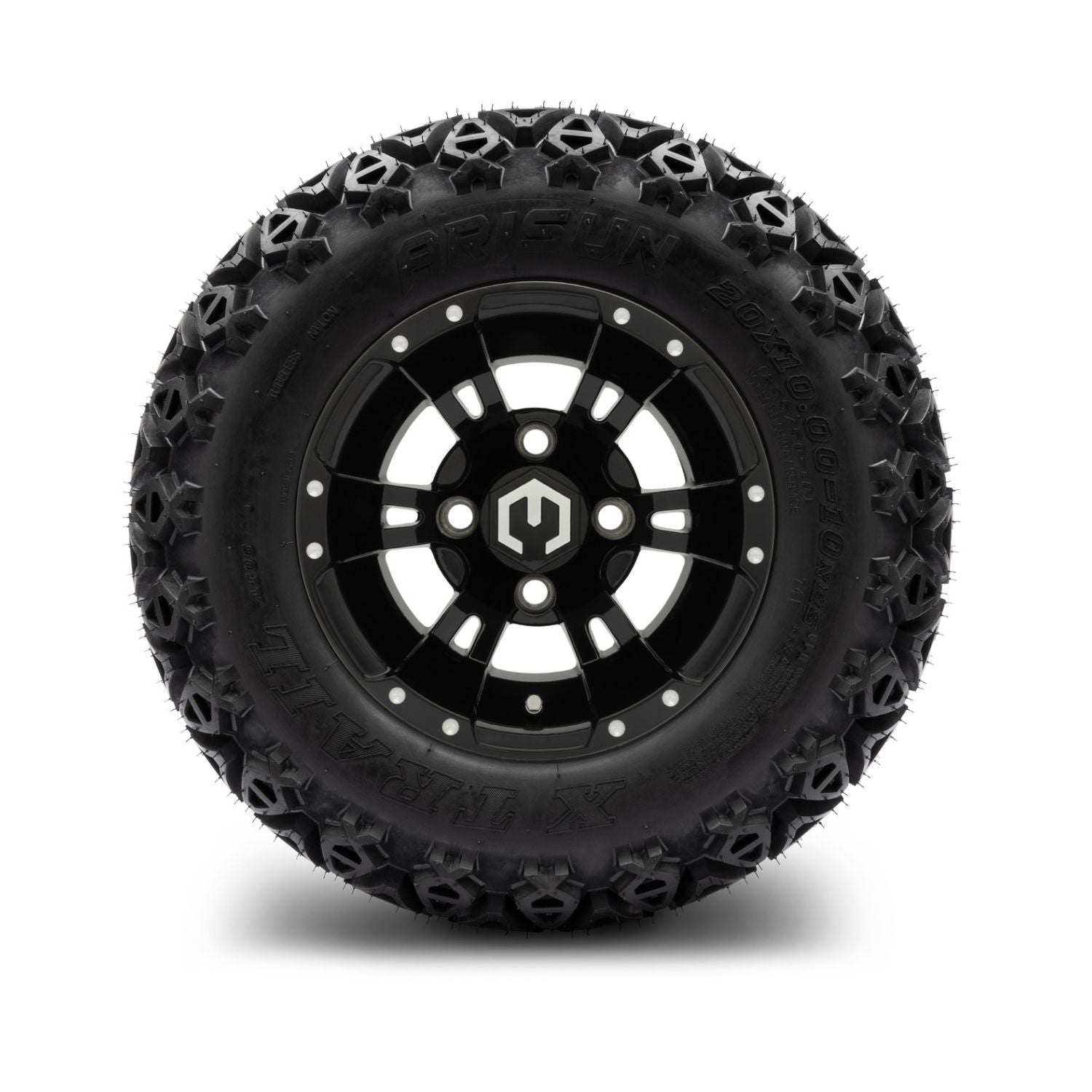 MODZ® 10" Ambush Glossy Black Wheels & Off-Road Tires Combo (Arisun X Trail All Terrain 20x10-10)