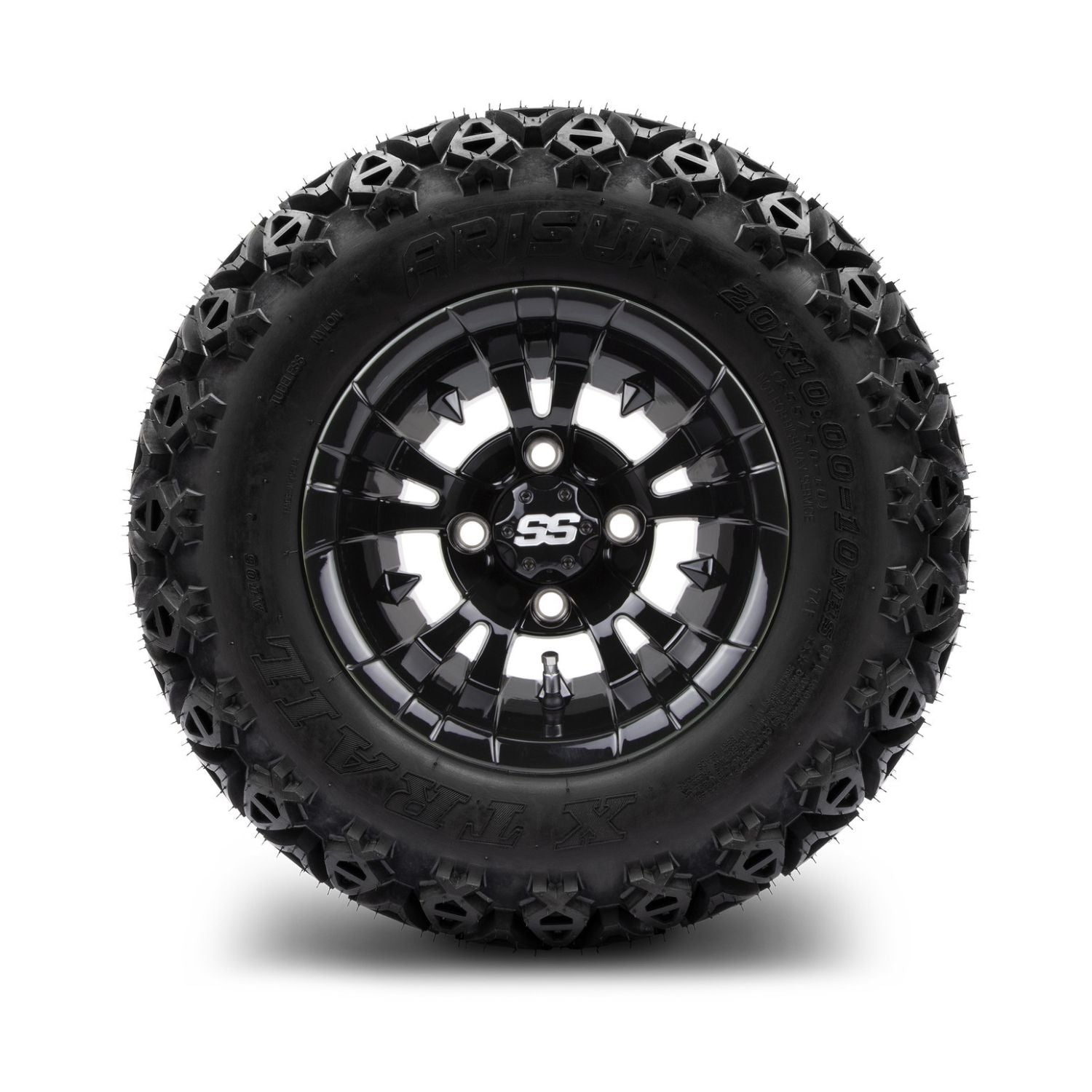 MODZ® 10" Vampire Glossy Black Wheels & Off-Road Tires Combo (Arisun X Trail All Terrain 20x10-10)