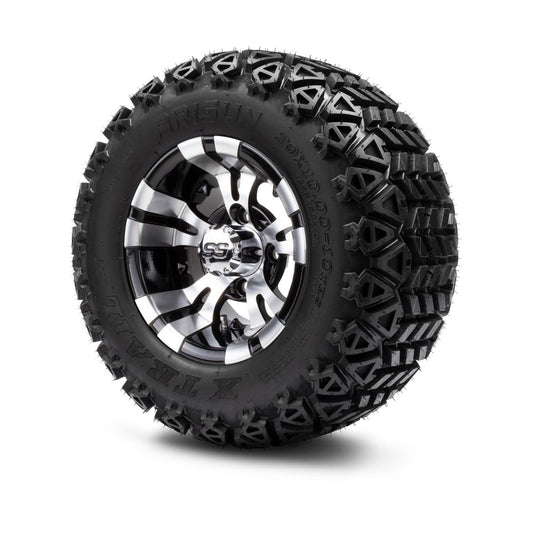 MODZ® 10" Vampire Machined Black Wheels & Off-Road Tires Combo (Arisun X Trail All Terrain 20x10-10)