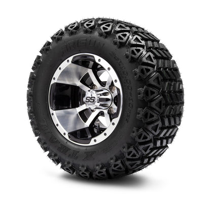 MODZ® 10" Storm Trooper Machined Black Wheels & Off-Road Tires Combo (Arisun X Trail All Terrain 20x10-10)