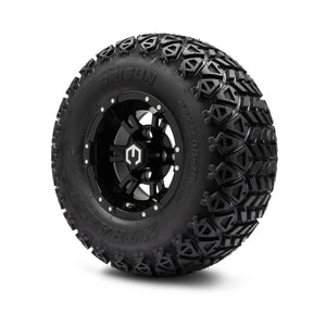 MODZ® 10" Ambush Glossy Black Wheels & Off-Road Tires Combo (Arisun X Trail All Terrain 22x11-10)