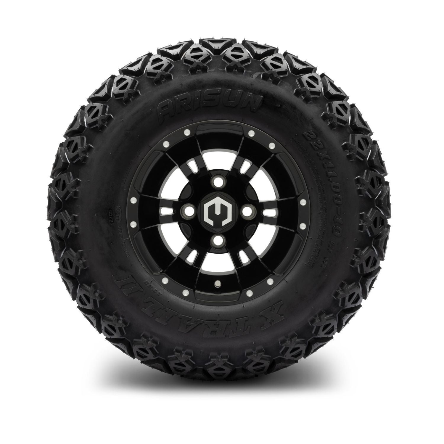 MODZ® 10" Ambush Glossy Black Wheels & Off-Road Tires Combo (Arisun X Trail All Terrain 22x11-10)
