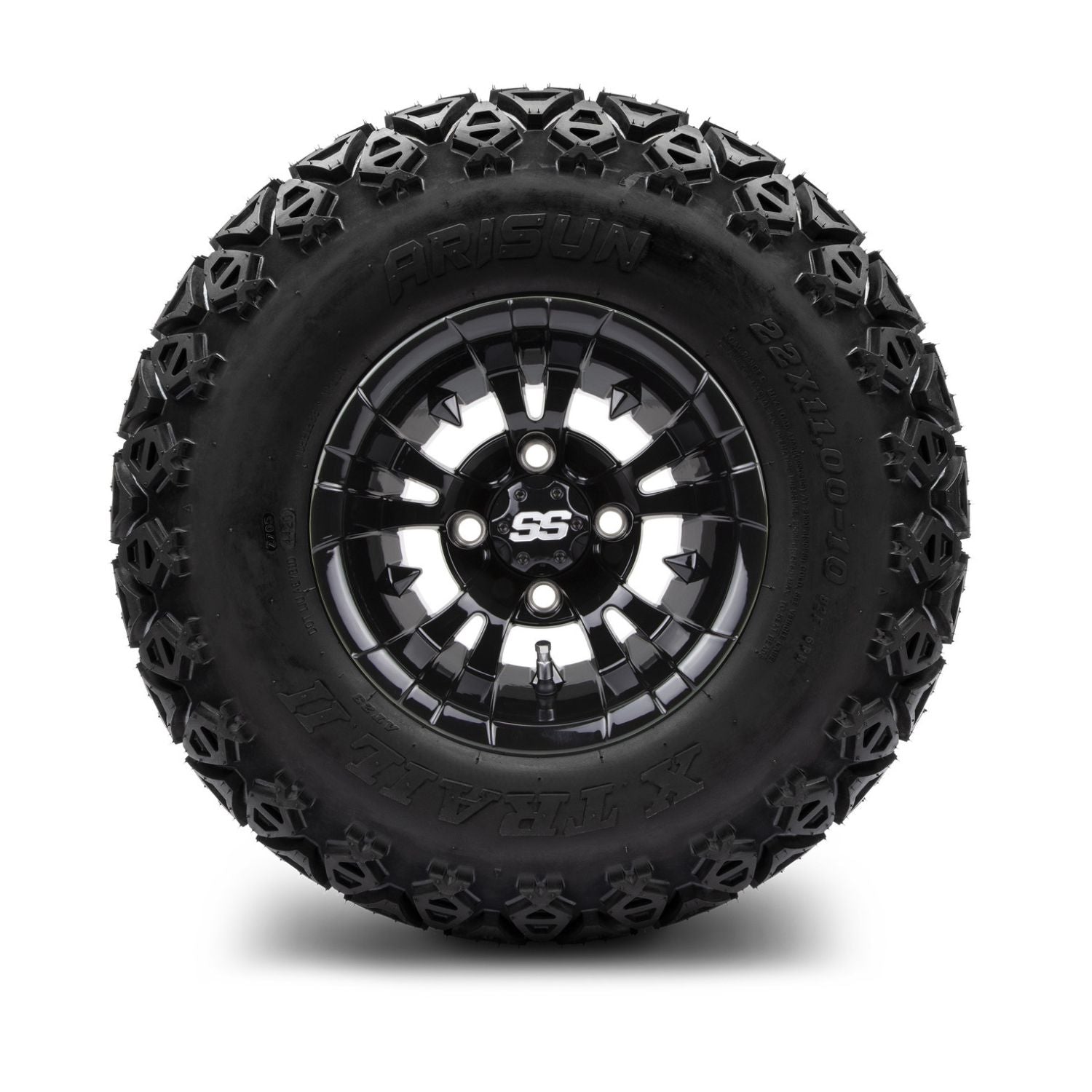 MODZ® 10" Vampire Glossy Black Wheels & Off-Road Tires Combo (Arisun X Trail All Terrain 22x11-10)