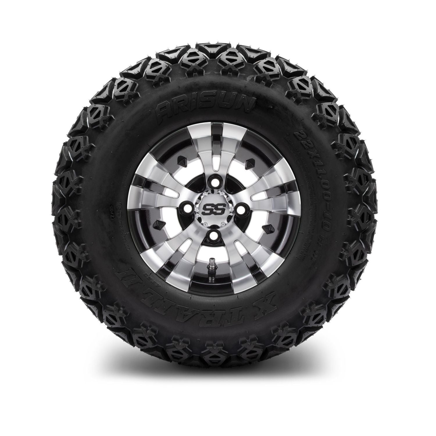 MODZ® 10" Vampire Machined Black Wheels & Off-Road Tires Combo (Arisun X Trail All Terrain 22x11-10)