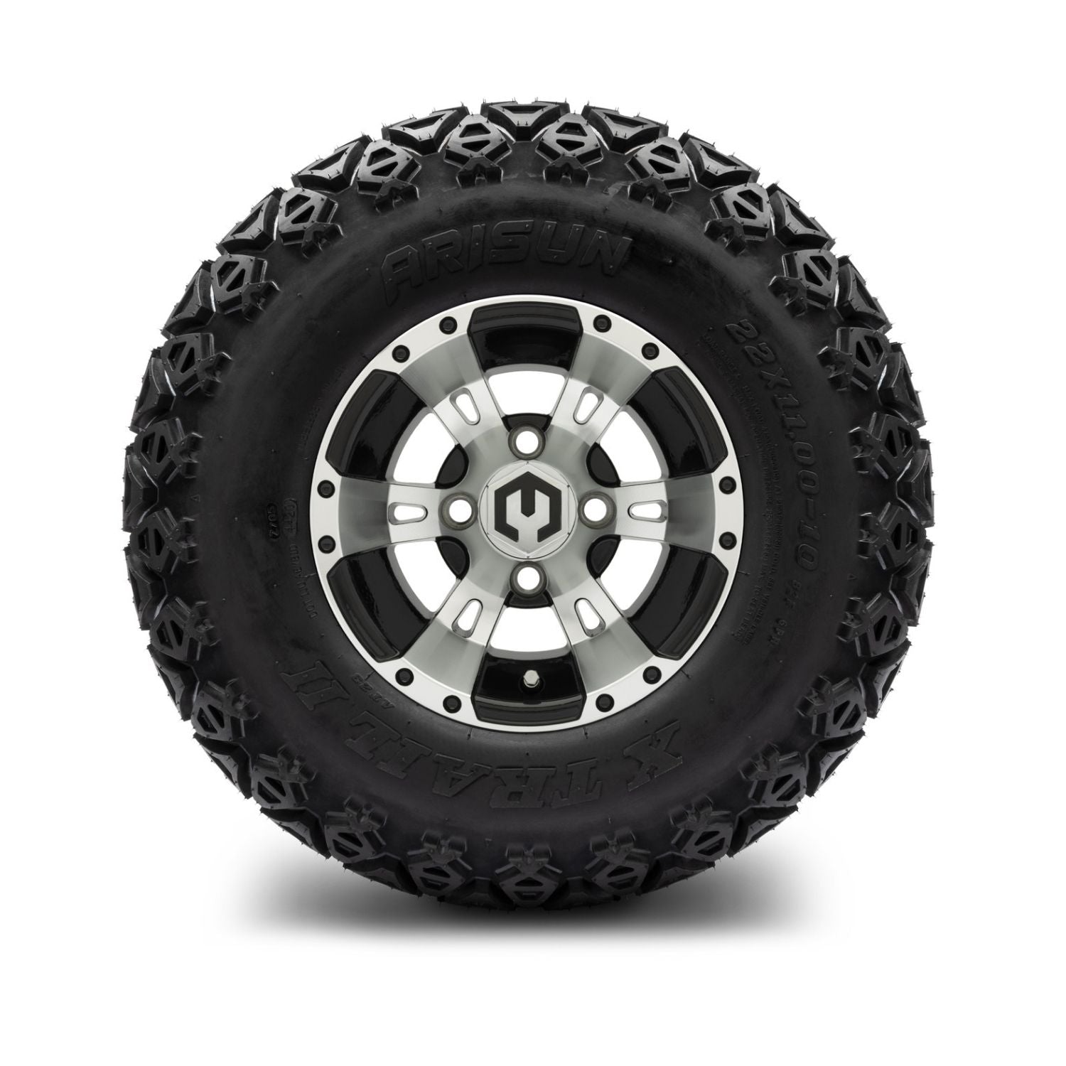 MODZ® 10" Ambush Machined Black Wheels & Off-Road Tires Combo (Arisun X Trail All Terrain 22x11-10)