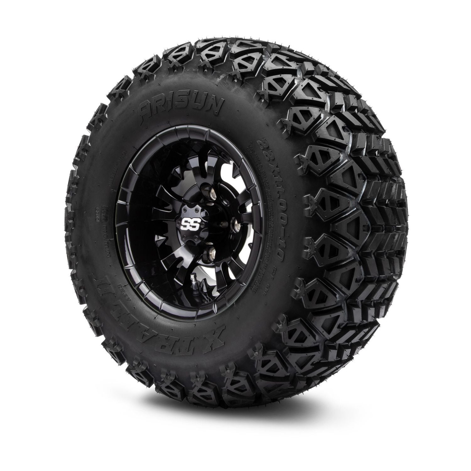 MODZ® 10" Vampire Glossy Black Wheels & Off-Road Tires Combo (Arisun X Trail All Terrain 22x11-10)