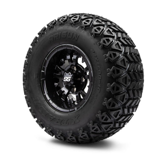 MODZ® 10" Vampire Glossy Black Wheels & Off-Road Tires Combo (Arisun X Trail All Terrain 22x11-10)