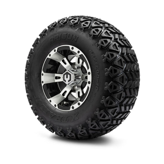 MODZ® 10" Ambush Machined Black Wheels & Off-Road Tires Combo (Arisun X Trail All Terrain 22x11-10)