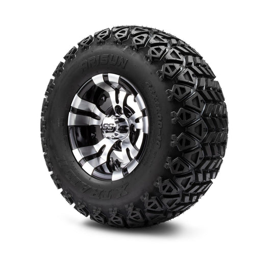MODZ® 10" Vampire Machined Black Wheels & Off-Road Tires Combo (Arisun X Trail All Terrain 22x11-10)