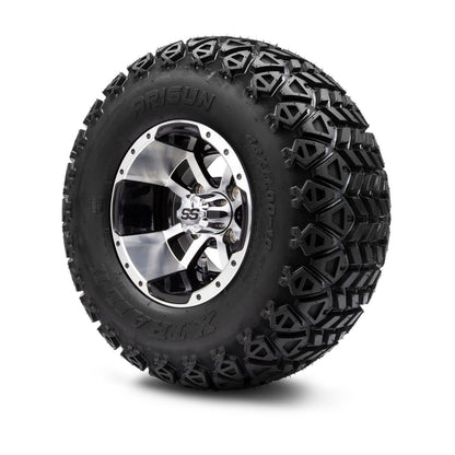 MODZ® 10" Storm Trooper Machined Black Wheels & Off-Road Tires Combo (Arisun X Trail All Terrain 22x11-10)
