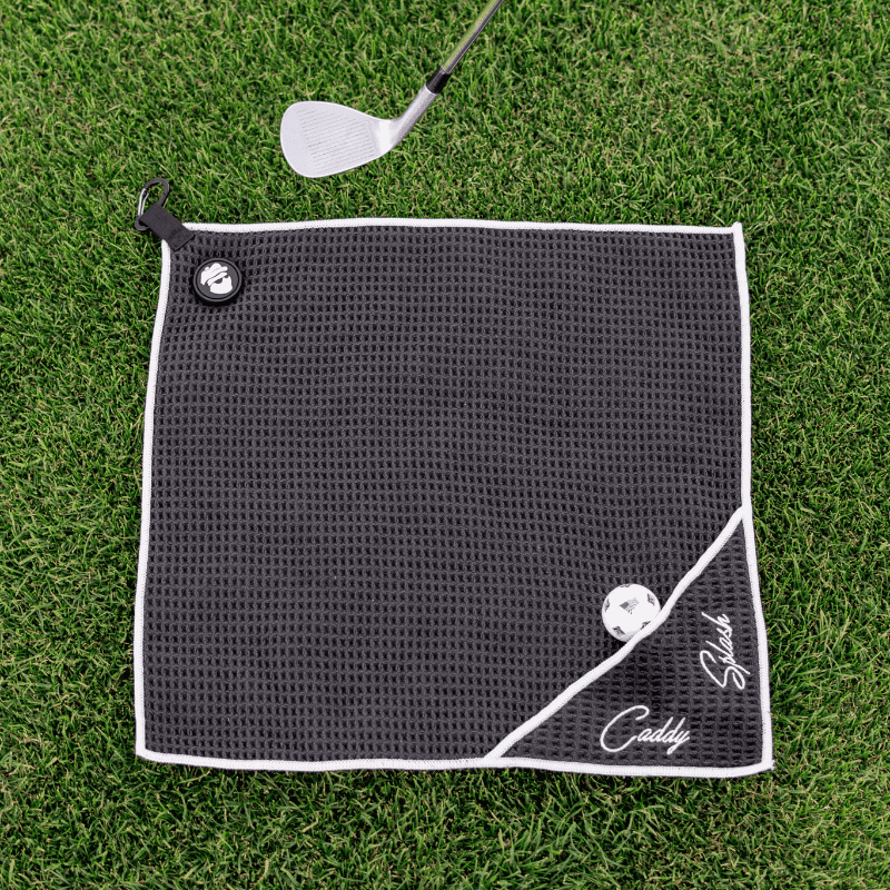 Golf Pocket Mag Towel - Black & Golf Club Water Brush Pro Bundle