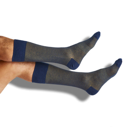 Navy Gold Mixed Socks 4 Pack -B