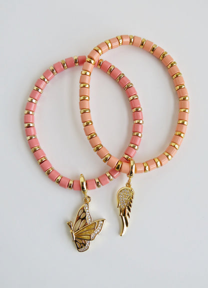 Enamel Stretch Bracelets  - Add Clip Charms