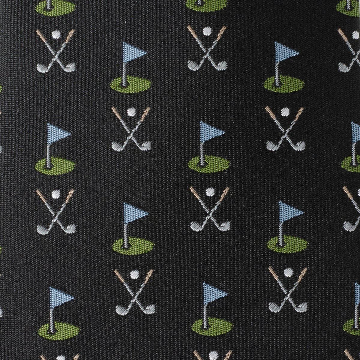 Golf Course Black Silk Men's Tie