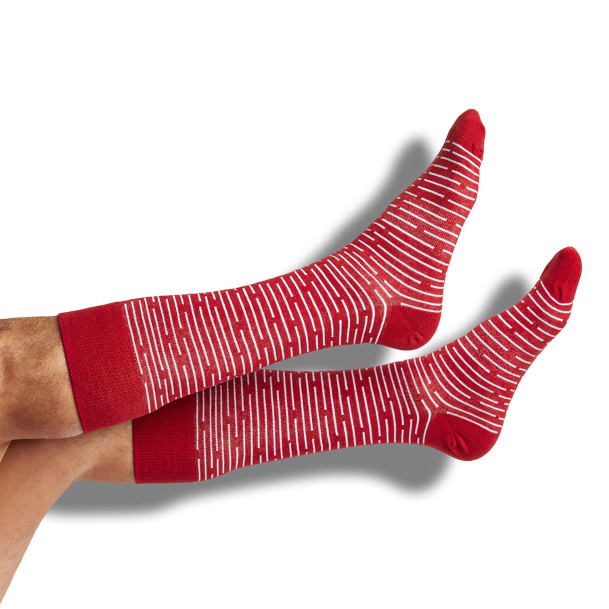 Crimson / White Mixed Socks 8 Pack