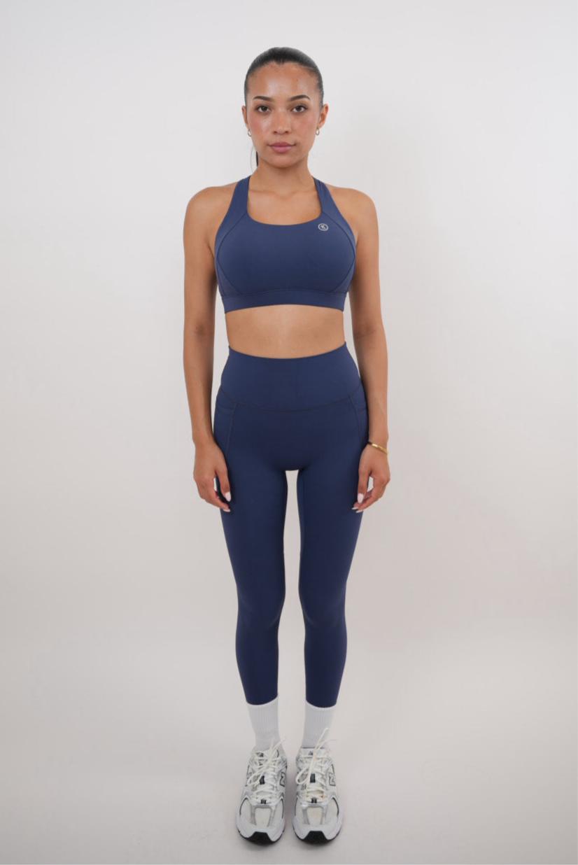 I Am Glowing Navy Blue Quick Dry Butter Legging
