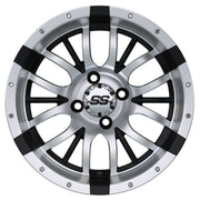 Diesel 14 inch GTW golf cart wheel - Silver / Black