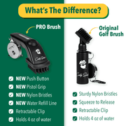 Golf Pocket Mag Towel - White + Golf Club Water Brush Pro Bundle