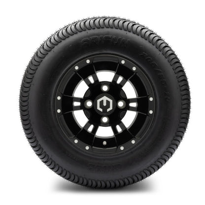 MODZ® 10" Ambush Glossy Black Wheels & Street Tires Combo (Arisun Cruze 205/65-10)