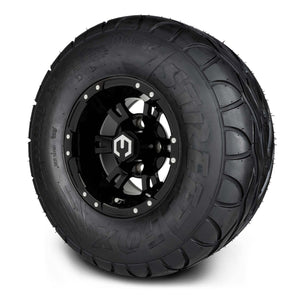 MODZ® 10" Ambush Glossy Black Wheels & Street Tires Combo (MODZ Street Fox Radial 22x11-10)