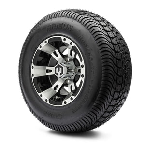 MODZ® 10" Ambush Machined Black Wheels & Street Tires Combo (Arisun Cruze 205/65-10)