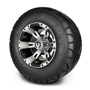MODZ® 10" Ambush Machined Black Wheels & Street Tires Combo (MODZ Street Fox Radial 20x10-10)