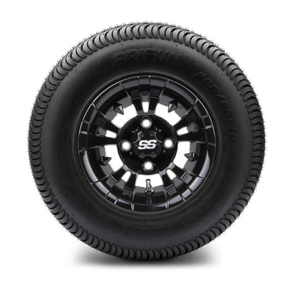 MODZ® 10" Vampire Glossy Black Wheels & Street Tires Combo (Arisun Cruze 205/65-10)