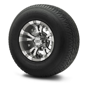 MODZ® 10" Vampire Gunmetal Wheels & Street Tires Combo (Odyssey Tesseract Steel-Belted Radial 205/65-R10)
