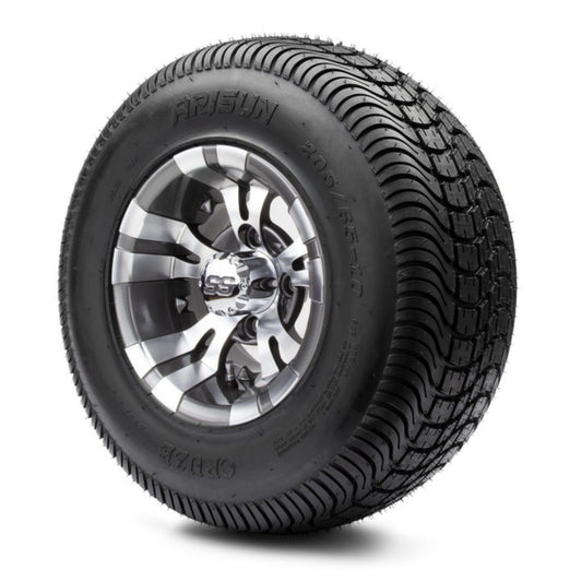 MODZ® 10" Vampire Gunmetal Wheels & Street Tires Combo (Arisun Cruze 205/65-10)