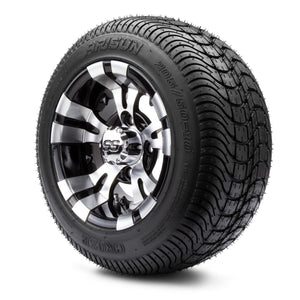 MODZ® 10" Vampire Machined Black Wheels & Street Tires Combo (Arisun Cruze 205/50-10)