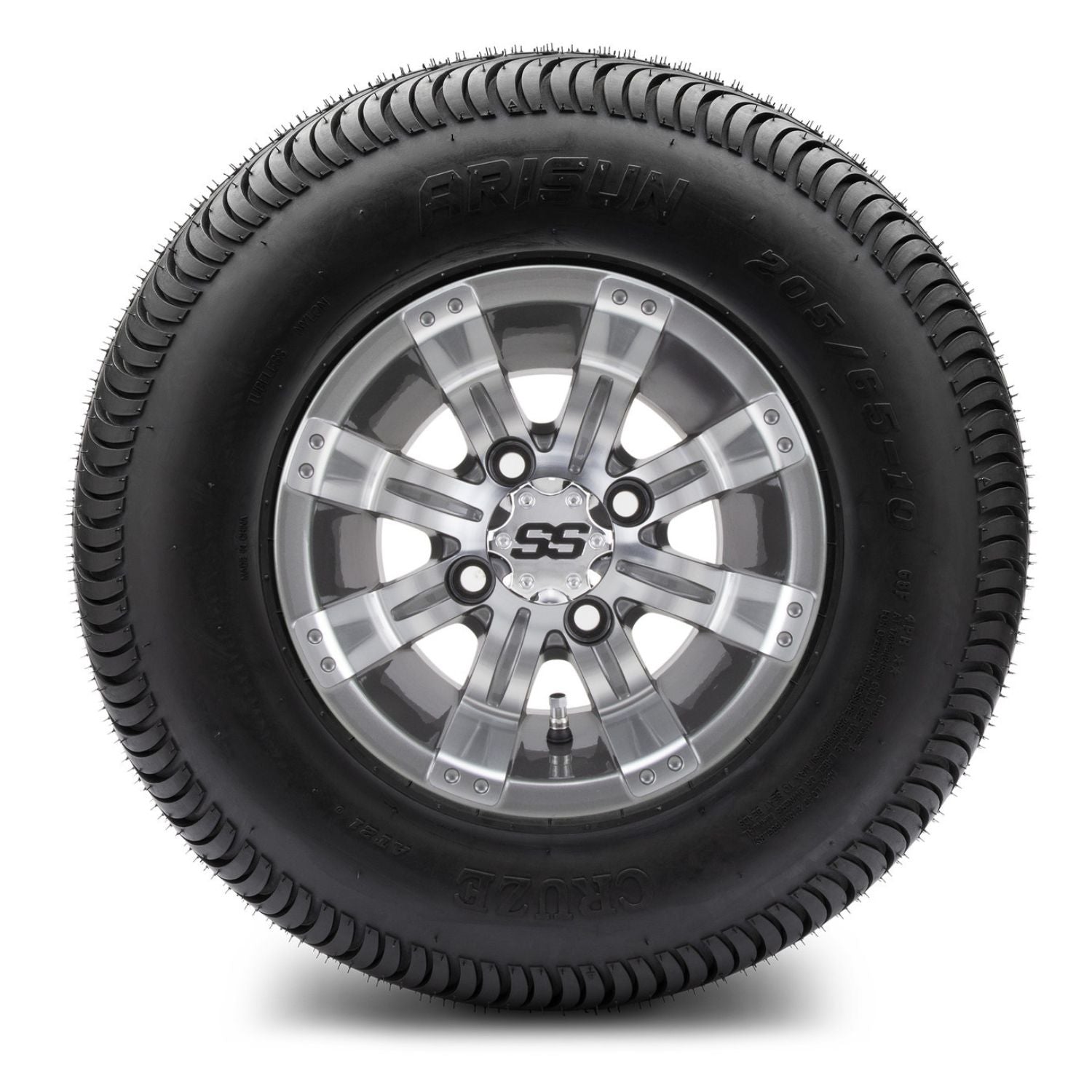MODZ® 10" Tempest Gunmetal Wheels & Street Tires Combo (Arisun Cruze 205/65-10)