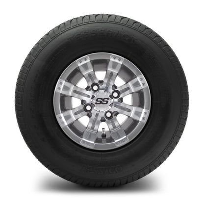 MODZ® 10" Tempest Gunmetal Wheels & Street Tires Combo (Odyssey Tesseract Steel-Belted Radial 205/65-R10)