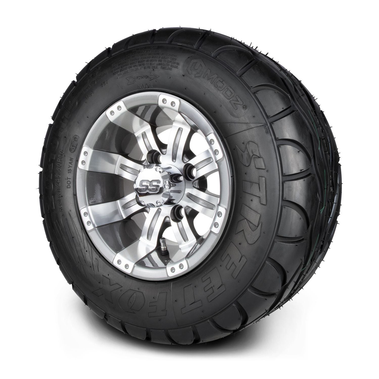 MODZ® 10" Tempest Gunmetal Wheels & Street Tires Combo (MODZ Street Fox Radial 20x10-10)