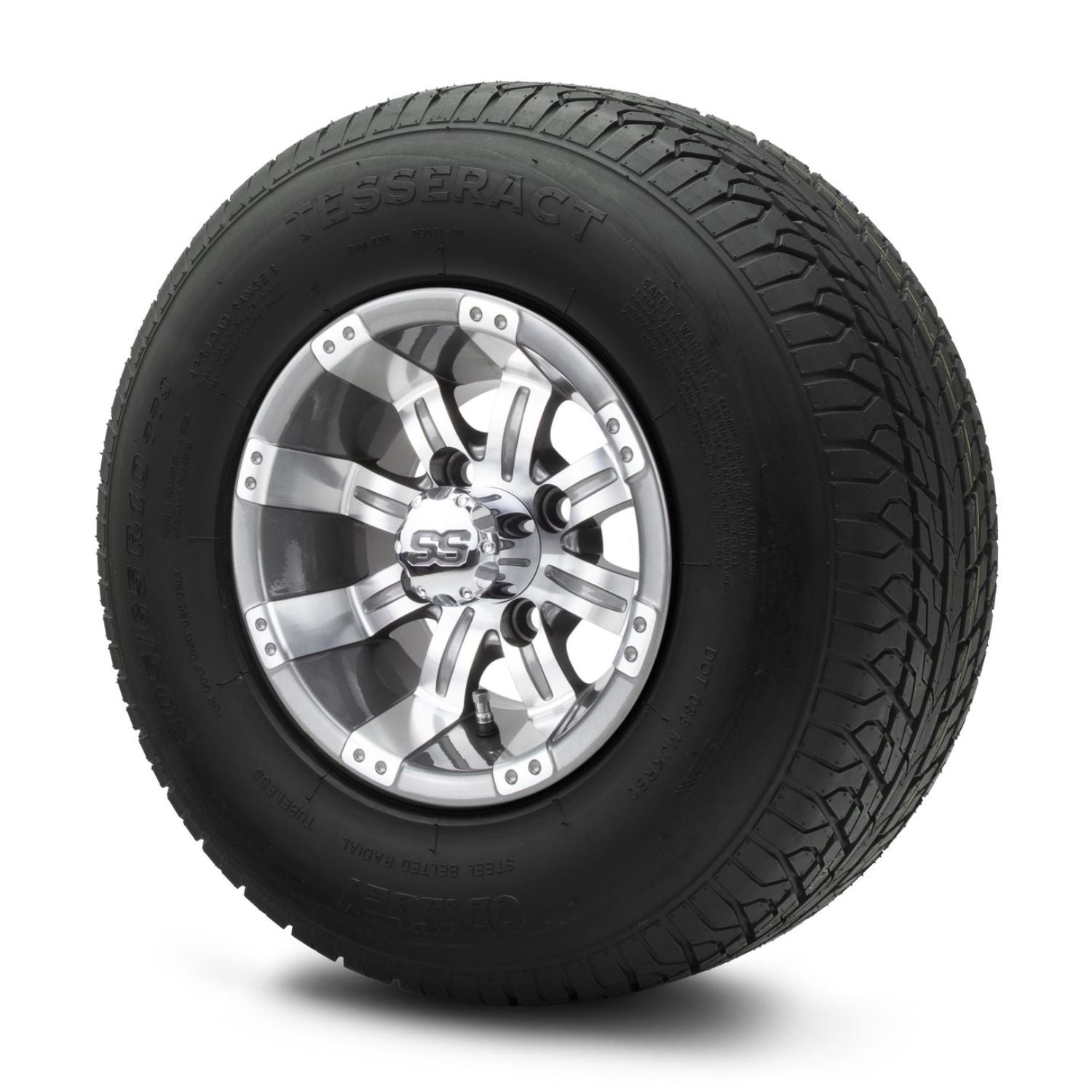 MODZ® 10" Tempest Gunmetal Wheels & Street Tires Combo (Odyssey Tesseract Steel-Belted Radial 205/65-R10)