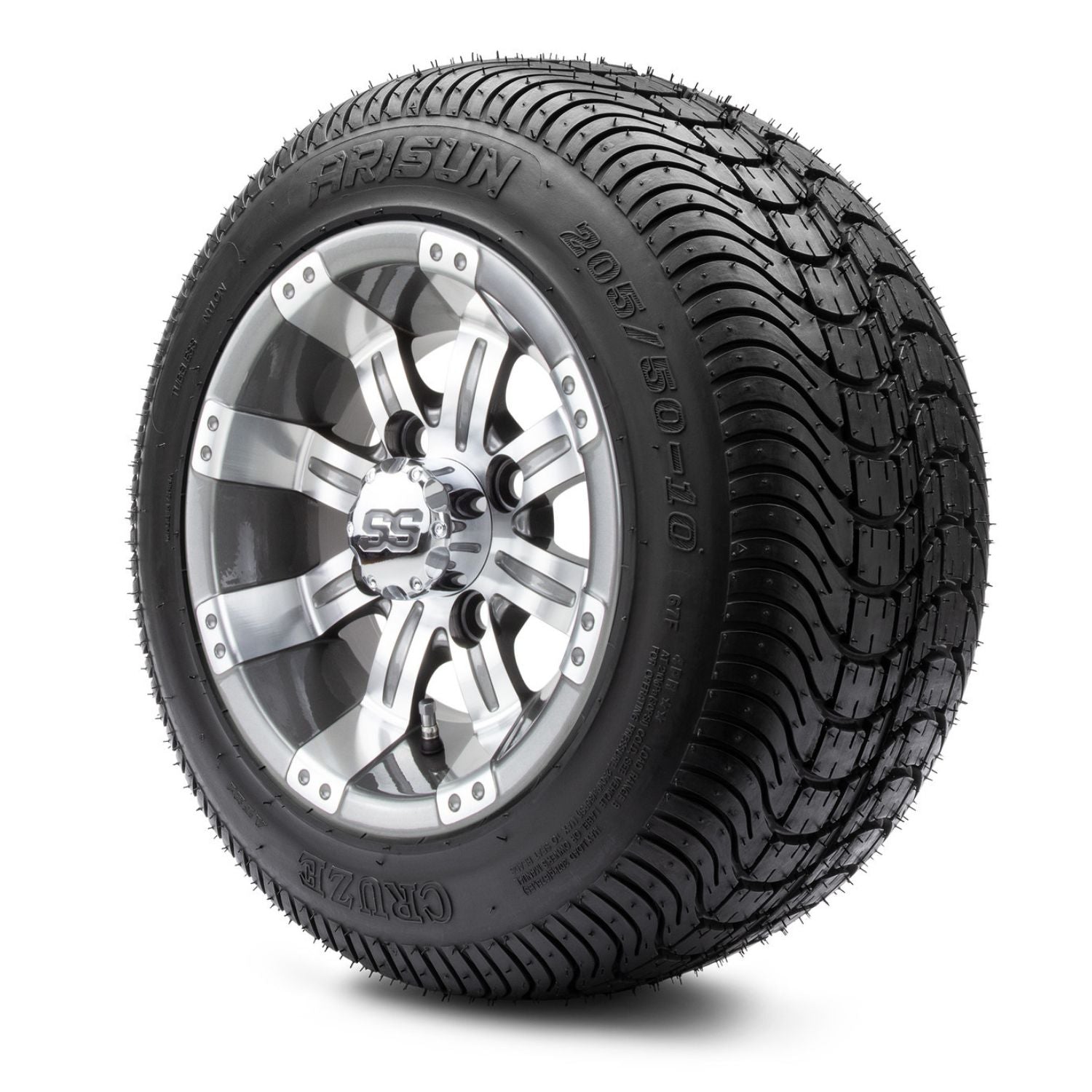 MODZ® 10" Tempest Gunmetal Wheels & Street Tires Combo (Arisun Cruze 205/50-10)