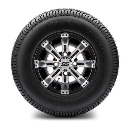 MODZ® 10" Tempest Machined Black Wheels & Street Tires Combo (Arisun Cruze 205/65-10)
