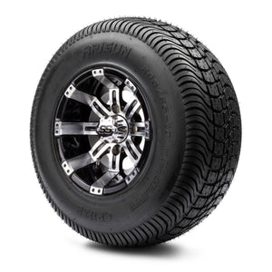 MODZ® 10" Tempest Machined Black Wheels & Street Tires Combo (Arisun Cruze 205/65-10)