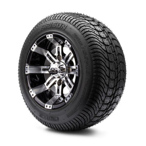 MODZ® 10" Tempest Machined Black Wheels & Street Tires Combo (Arisun Cruze 205/50-10)