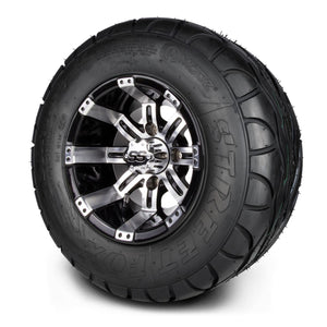 MODZ® 10" Tempest Machined Black Wheels & Street Tires Combo (MODZ Street Fox Radial 20x10-10)