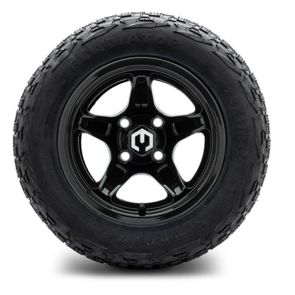 MODZ® 12" Drift Glossy Black Wheels & Off-Road Tires Combo (Xcomp Gladiator Radial 22x11R-12)