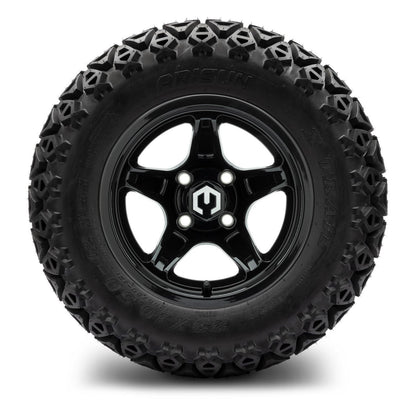 MODZ® 12" Drift Glossy Black Wheels & Off-Road Tires Combo (Arisun X-Trail All-Terrain 23x10.50-12)