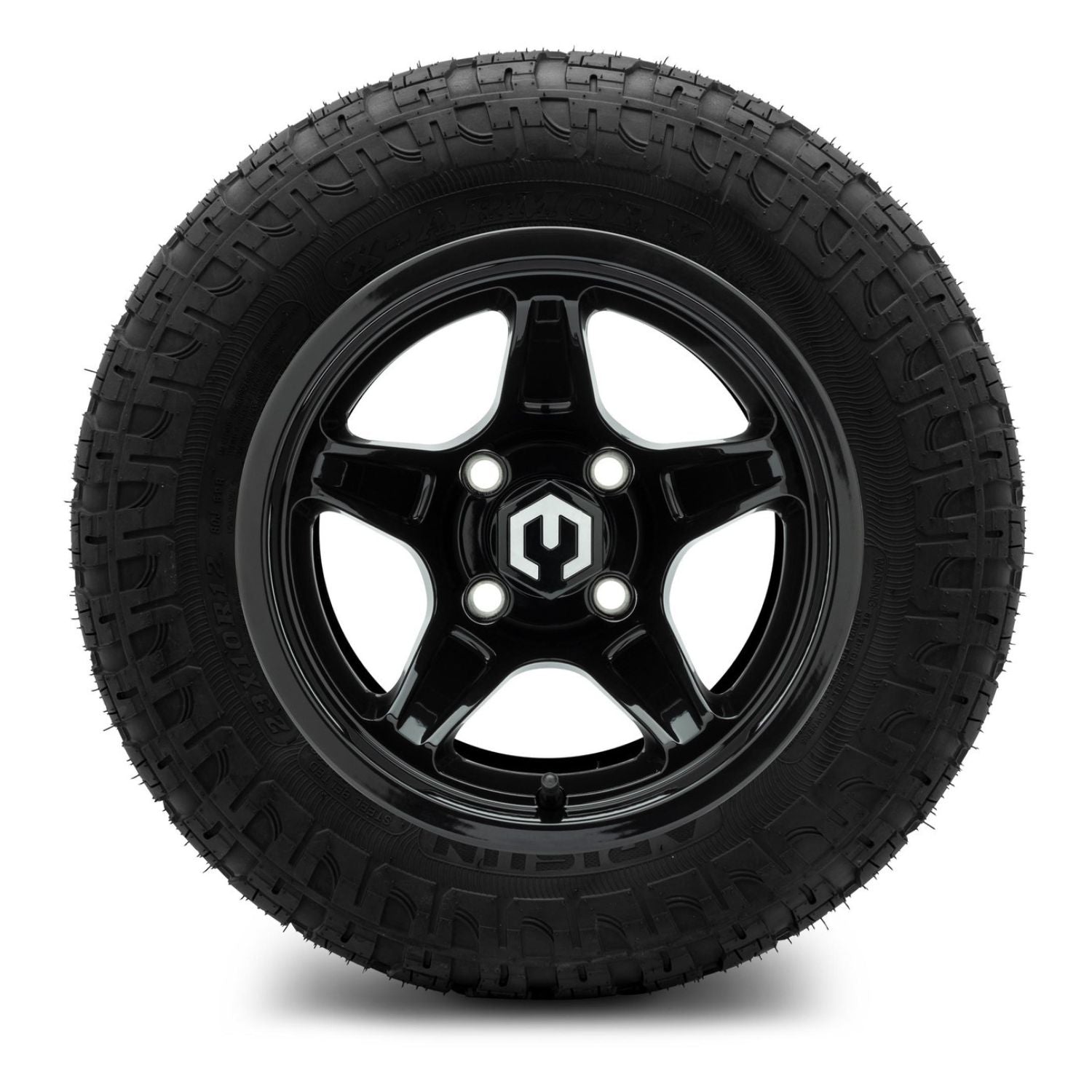 MODZ® 12" Drift Glossy Black Wheels & Off-Road Tires Combo (Arisun X-Armory Radial 23x10R-12)