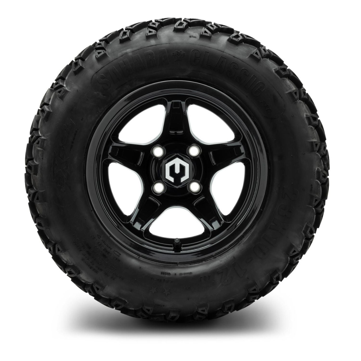 MODZ® 12" Drift Glossy Black Wheels & Off-Road Tires Combo (Sahara Classic 23x10-12)