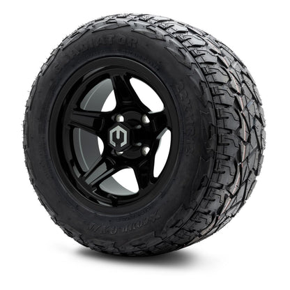 MODZ® 12" Drift Glossy Black Wheels & Off-Road Tires Combo (Xcomp Gladiator Radial 22x11R-12)
